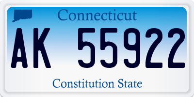 CT license plate AK55922
