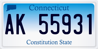 CT license plate AK55931