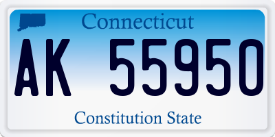 CT license plate AK55950
