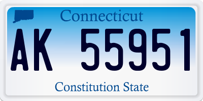 CT license plate AK55951