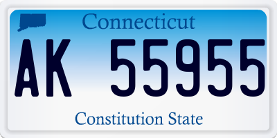 CT license plate AK55955