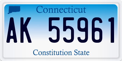 CT license plate AK55961