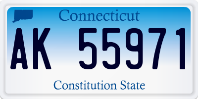 CT license plate AK55971
