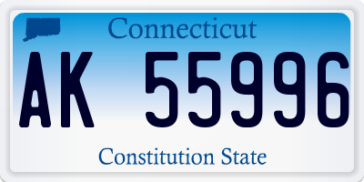 CT license plate AK55996