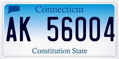 CT license plate AK56004