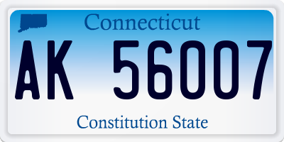 CT license plate AK56007