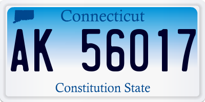 CT license plate AK56017