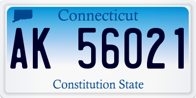 CT license plate AK56021
