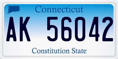 CT license plate AK56042