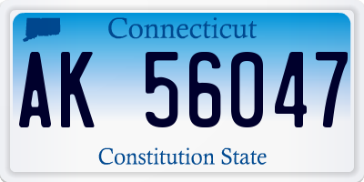 CT license plate AK56047