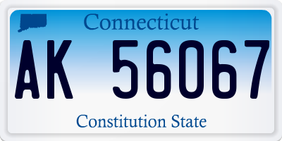 CT license plate AK56067