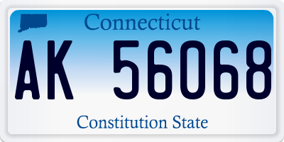 CT license plate AK56068