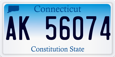 CT license plate AK56074