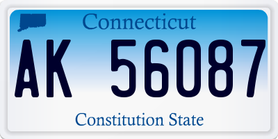 CT license plate AK56087