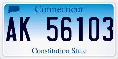 CT license plate AK56103