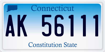 CT license plate AK56111