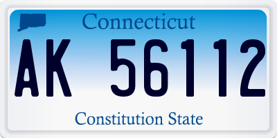 CT license plate AK56112