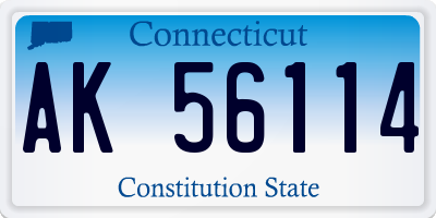 CT license plate AK56114