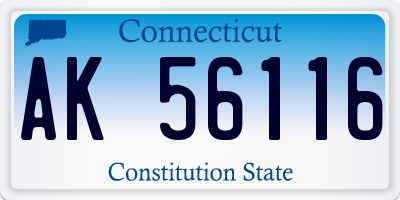 CT license plate AK56116