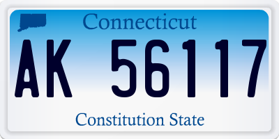 CT license plate AK56117
