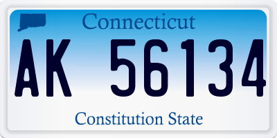 CT license plate AK56134