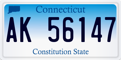 CT license plate AK56147