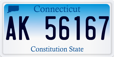 CT license plate AK56167