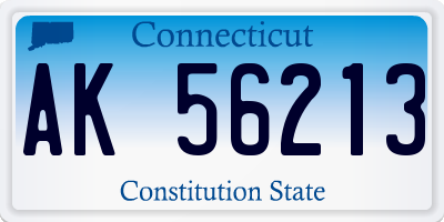 CT license plate AK56213