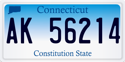 CT license plate AK56214