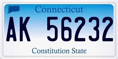 CT license plate AK56232