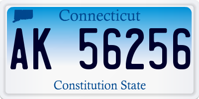 CT license plate AK56256