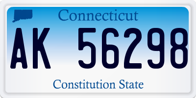CT license plate AK56298