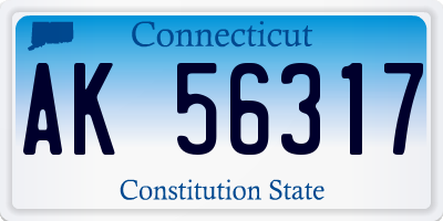CT license plate AK56317