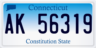 CT license plate AK56319