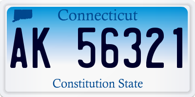 CT license plate AK56321