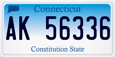 CT license plate AK56336