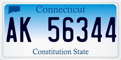 CT license plate AK56344