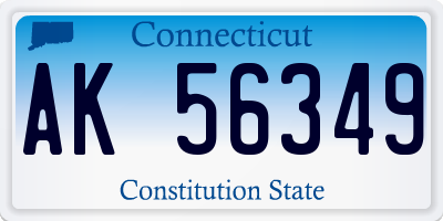 CT license plate AK56349