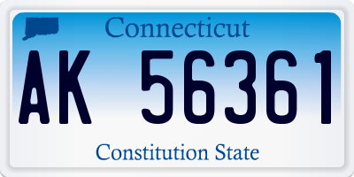 CT license plate AK56361