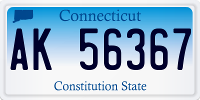 CT license plate AK56367