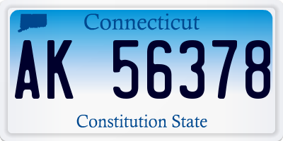 CT license plate AK56378