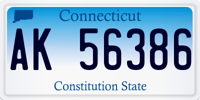 CT license plate AK56386
