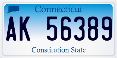 CT license plate AK56389