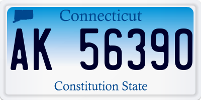 CT license plate AK56390