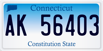 CT license plate AK56403