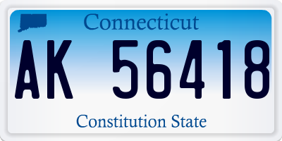 CT license plate AK56418