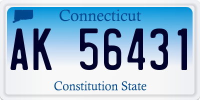 CT license plate AK56431