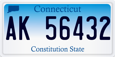 CT license plate AK56432