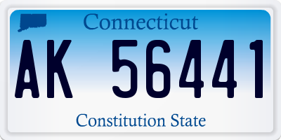 CT license plate AK56441