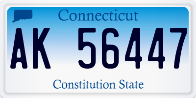CT license plate AK56447